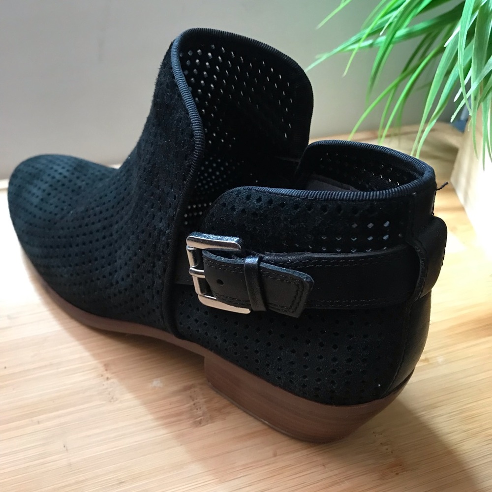 Sam Edelman Ankle Boots Black Suede Chunky Heel Women Size 7.5 - Picture 2 of 11